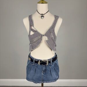 y2k bebe crochet cardigan